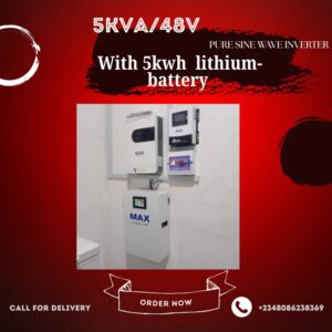 5Kva/48 solar inverter installation with 5KWH Lithium ion Battery and 4 units of 450 watts solar panels 5Kva/48 solar inverter installation with 5KWH Lithium ion Battery and 4 units of 450 watts solar panels